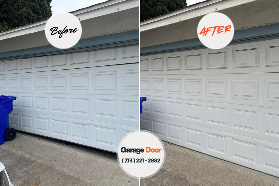 Before and after: garage door repair Greendale, IN